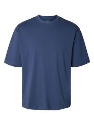 SELECTED HOMME Koszulka w kolorze granatowym rozmiar: L. Niebieskie bezrękawniki Selected Homme, l, bez wzorów, z bawełny, bez kołnierzyka, bez ramiączek. Za 35.35 zł.