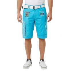 Spodenki męskie Canadian Peak Pharell. Niebieskie krótkie spodenki sportowe Canadian Peak, m, z aplikacjami, z bawełny. Za 153.44 zł.