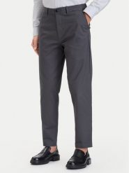 Calvin Klein Chinosy LV04LH610G Szary Tapered Fit. Szare eleganckie spodnie CALVIN KLEIN, m, z bawełny. Za 409.99 zł.