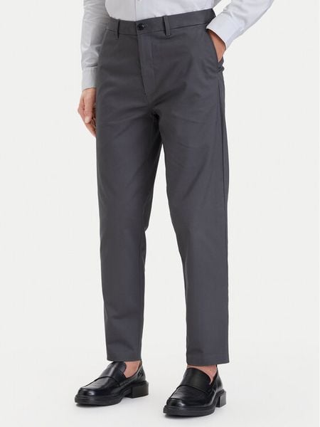 Calvin Klein Chinosy LV04LH610G Szary Tapered Fit. Szare eleganckie spodnie CALVIN KLEIN, m, z bawełny. Za 409.99 zł.
