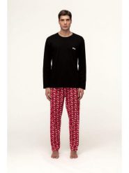 Fila Piżama w kolorze czerwono-czarnym rozmiar: L. Czarne piżamy Fila, l, bez wzorów, bez ramiączek. Za 130.99 zł.