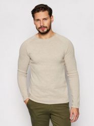 Jack&Jones Sweter Hill 12157321 Beżowy Regular Fit. Brązowe swetry rozpinane Jack&Jones, l, bez wzorów, z bawełny, bez kołnierzyka, bez ramiączek. Za 99.99 zł.