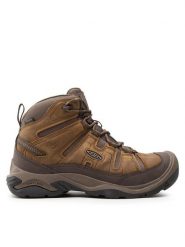 Keen Trekkingi Circadia Mid Wp 1026769 Brązowy. Brązowe botki sznurowane Keen, bez wzorów, z nubiku, bez obcasa, bez zapięcia. Za 599.99 zł.