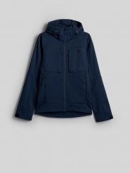 4F Kurtka softshell wiatroodporna membrana 8000 męska - granatowa M. Niebieskie kurtki 4F, m, bez wzorów, z softshellu, bez kaptura. Za 499.99 zł.
