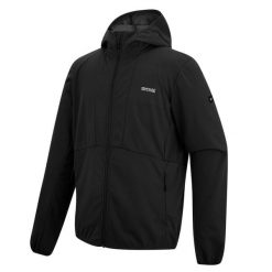 Męska wodoodporna kurtka typu softshell z kapturem Tredmoor. Czarne kurtki przeciwdeszczowe Regatta, m, bez wzorów, z materiału, z kapturem. Za 299.99 zł.