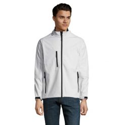 Kurtka Męska Relax Soft Shell. Białe kurtki SOL'S, m, bez wzorów, bez kaptura. Za 218.99 zł.