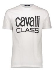 Cavalli CLASS Koszulka w kolorze białym rozmiar: M. Białe bezrękawniki Cavalli Class, m, bez wzorów, z bawełny, bez kołnierzyka, bez ramiączek. Za 119.40 zł.