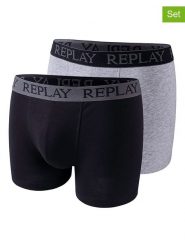 Replay Underwear Bokserki (2 pary) w kolorze czarnym i szarym rozmiar: XXL. Czarne bokserki Replay Underwear, xxl, bez wzorów. Za 43.99 zł.
