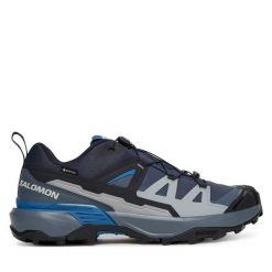 Trekkingi Salomon. Niebieskie trekkingi Salomon, bez wzorów, z gore-texu, bez zapięcia. Za 579.99 zł.
