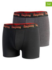 Replay Underwear Bokserki (2 pary) w kolorze czarnym i szarym rozmiar: XL. Czarne bokserki Replay Underwear, xl, bez wzorów. Za 43.99 zł.