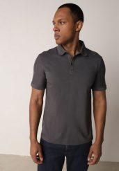 Ciemnoszara Gładka Koszulka Polo o Klasycznym Kroju Sinopea. Szare koszulki polo Born2be, l, bez wzorów, z jeansu, bez kołnierzyka, bez ramiączek. Za 79.99 zł.