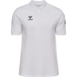 Polo Hummel Go 2.0 Chevron. Białe koszulki polo Hummel, bez wzorów, bez kołnierzyka, bez ramiączek, do piłki nożnej. Za 214.50 zł.