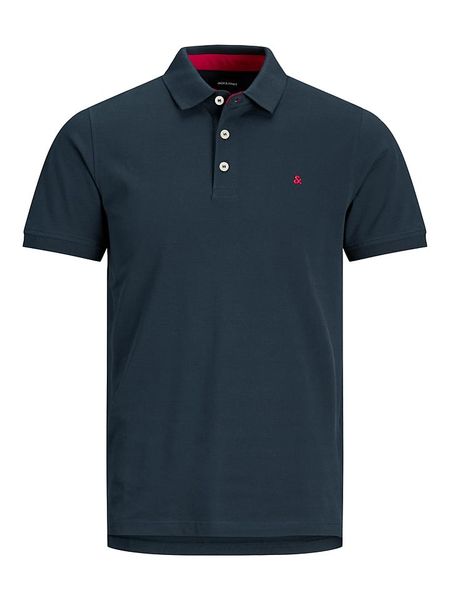 Jack & Jones Koszulka polo "Paulos" w kolorze granatowym rozmiar: L. Niebieskie koszulki polo Jack & Jones, l, bez wzorów, z bawełny, bez kołnierzyka, bez ramiączek. Za 101.45 zł.