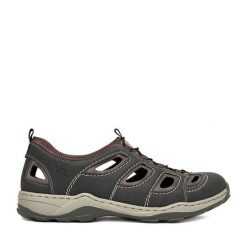 Sandały Rieker. Szare sandały Rieker, bez zapięcia. Za 349.99 zł.