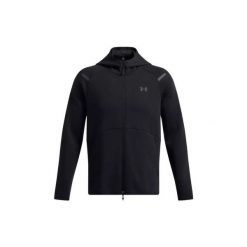 Bluza z kapturem z pełnym zamkiem błyskawicznym Under Armour Unstoppable Fleece. Czarne bluzy z kapturem Under Armour, bez wzorów, z kapturem. Za 474.00 zł.
