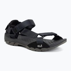 Sandały męskie Jack Wolfskin Ridge. Czarne sandały Jack Wolfskin, z gumy, bez zapięcia. Za 349.99 zł.
