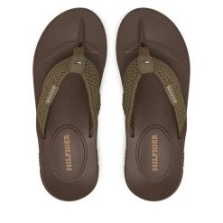 Japonki Tommy Hilfiger. Brązowe japonki Tommy Hilfiger, bez wzorów. Za 169.99 zł.