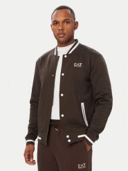 EA7 Emporio Armani Bluza 7M002146 AF10377 U6027 Brązowy ciemny Regular Fit. Brązowe bluzy EA7 Emporio Armani, m, bez wzorów, z bawełny, bez kaptura. Za 549.99 zł.