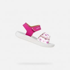 Sandały GEOX B SANDAL LIGHTFLOPPY B Rose. Białe sandały Geox, z syntetyku, bez zapięcia. Za 146.99 zł.
