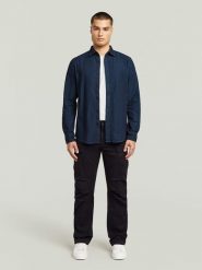 G-Star Koszula dżinsowa - Slim fit - w kolorze granatowym rozmiar: XL. Niebieskie koszule G-Star, xl, bez wzorów, z bawełny, bez kołnierzyka, bez ramiączek. Za 152.98 zł.