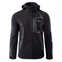 Kurtka męska Softshell Hi-Tec Nils - czarna, Rozmiar XL. Czarne kurtki Hi-tec, m, bez wzorów, z materiału, bez kaptura. W wyprzedaży za 209.99 zł.