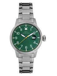 Elevon Zegarek kwarcowy "Stealth" w kolorze srebrno-zielonym rozmiar: onesize. Szare, analogowe zegarki Elevon, ze stali. Za 173.99 zł.