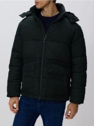 Sztruksowa kurtka z kapturem - ciemnozielony. Zielone kurtki Reserved, l, bez wzorów, ze sztruksu, z kapturem. Za 279.99 zł.