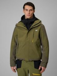 4F Kurtka trekkingowa membrana 8000 męska - khaki L. Brązowe kurtki 4F, l, bez wzorów, z materiału, bez kaptura. Za 499.99 zł.