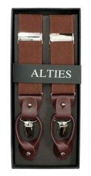 Szelki Klasyczne Karmelowe w Romby, Zapięcie na Guziki lub Żabki, Męskie -ALTIES. Sztyblety Alties, bez wzorów, z gumy, bez obcasa, bez zapięcia. Za 89.00 zł.