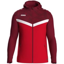 Bluza dresowa z kapturem zapinana na zamek Jako Iconic. Czerwone bluzy z kapturem JAKO, xl, bez wzorów, z dresówki, z kapturem. Za 276.55 zł.