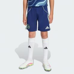 Szorty Ajax Amsterdam 25/26 Away. Niebieskie szorty Adidas, bez wzorów, sportowe. Za 179.00 zł.