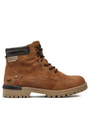 Mustang Trapery 4142-602 Brązowy. Brązowe trapery Mustang, ze skóry, bez zapięcia. Za 287.99 zł.