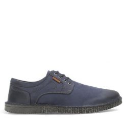 Półbuty Go Soft. Niebieskie eleganckie półbuty GO SOFT, bez wzorów, bez obcasa, bez zapięcia. Za 229.99 zł.