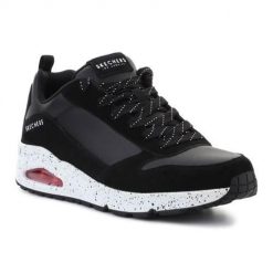 Buty do chodzenia męskie Skechers 212153BKW. Czarne buty sportowe casual Skechers, bez wzorów, z gumy, bez zapięcia. Za 422.00 zł.