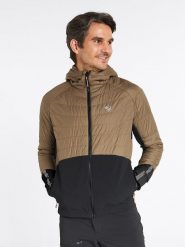 Ziener Kurtka hybrydowa "Nakos" w kolorze jasnobrązowo-czarnym rozmiar: 50. Brązowe kurtki outdoor i hardshell Ziener, bez wzorów, bez kaptura. Za 172.49 zł.