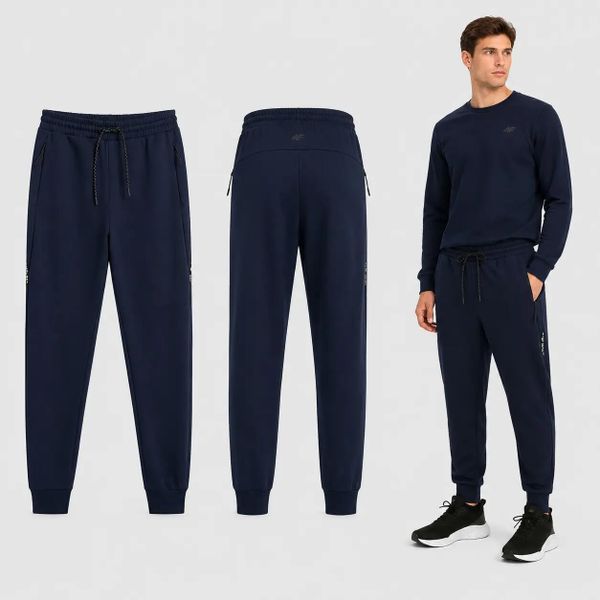 SPODNIE MĘSKIE SPORTOWE 4F JOGGERY DRESOWE XL M1443 SS26. Niebieskie joggery i bojówki 4F, m, bez wzorów, z dresówki, sportowe. Za 159.99 zł.