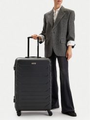 GINO ROSSI Walizka duża CEO-GIN-L-001-05-BLACK Czarny. Czarne walizki Gino Rossi, bez wzorów, z tworzywa sztucznego, duże. Za 299.99 zł.