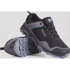 Buty trekkingowe męskie DK Waterproof szare. Szare trekkingi bez wzorów, z materiału, bez zapięcia. Za 197.04 zł.