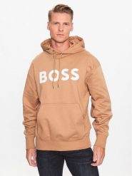Boss Bluza 50496661 Beżowy Oversize. Brązowe bluzy Boss, m, bez wzorów, z bawełny, bez kaptura. Za 489.99 zł.