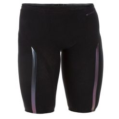 Spodenki pływackie startowe Jammer męskie Nabaiji FINA SKINVOLT 900. Czarne odzież kąpielowa NABAIJI, l, bez wzorów, z elastanu, sportowe. Za 299.99 zł.