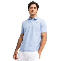 Męska tenisowa koszulka polo pique sport.tennis Siroko Slice Light Blue. Niebieskie koszulki polo SIROKO, m, bez wzorów, bez kołnierzyka, bez ramiączek, tenisowe. Za 211.00 zł.
