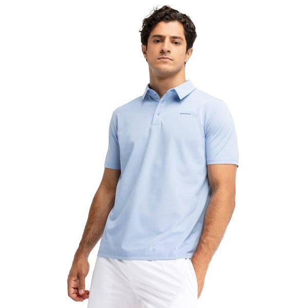 Męska tenisowa koszulka polo pique Siroko Slice Light Blue. Niebieskie koszulki polo SIROKO, m, bez wzorów, bez kołnierzyka, bez ramiączek, tenisowe. W wyprzedaży za 126.00 zł.