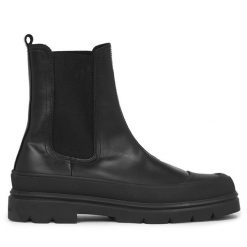 Sztyblety Calvin Klein. Czarne sztyblety CALVIN KLEIN, bez wzorów, bez obcasa, bez zapięcia. Za 1,369.00 zł.