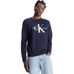 Bluza Calvin Klein Core Monogram, Mężczyźni. Niebieskie bluzy CALVIN KLEIN, m, bez wzorów, z bawełny, bez kaptura. Za 490.00 zł.