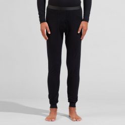 Legginsy męskie Odlo BL BOTTOM long MERINO. Czarne legginsy długie sportowe ODLO, m, bez wzorów, z wełny, trekkingowe. Za 408.99 zł.