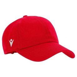 Czerwona czapka baseballowa Macron Dart (x5). Czerwone czapki z daszkiem Macron, bez wzorów, z materiału. Za 307.50 zł.