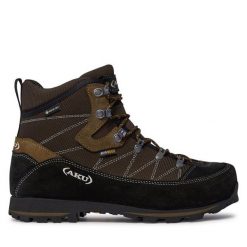 Trekkingi Aku. Brązowe botki sznurowane Aku, bez wzorów, z gore-texu, bez obcasa, bez zapięcia. Za 1,049.00 zł.