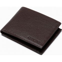 Portfel męski - brązowy A609 - uniwersalny. Brązowe portfele Ombre Clothing, bez wzorów, z materiału. Za 119.99 zł.
