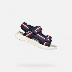 Sandały GEOX J SANDAL AIRADYUM BO Niebieski. Czerwone sandały Geox, z tkaniny, bez zapięcia. Za 207.99 zł.