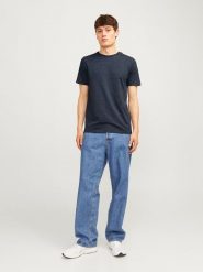 Jack & Jones Koszulka "Jjeorganic" w kolorze granatowym rozmiar: XL. Niebieskie bezrękawniki Jack & Jones, xl, bez wzorów, z bawełny, bez kołnierzyka, bez ramiączek. Za 55.95 zł.